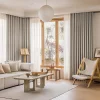 Modern and simple new plain Evoni jacquard blackout curtains for floor-to-ceiling Windows and living rooms, ultra-high weight curtain finished products Application Scenario